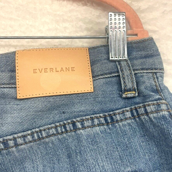 Everlane Jeans Womens 32 Blue Lightweight Relaxed Straight High Rise Organic - Picture 8 of 12